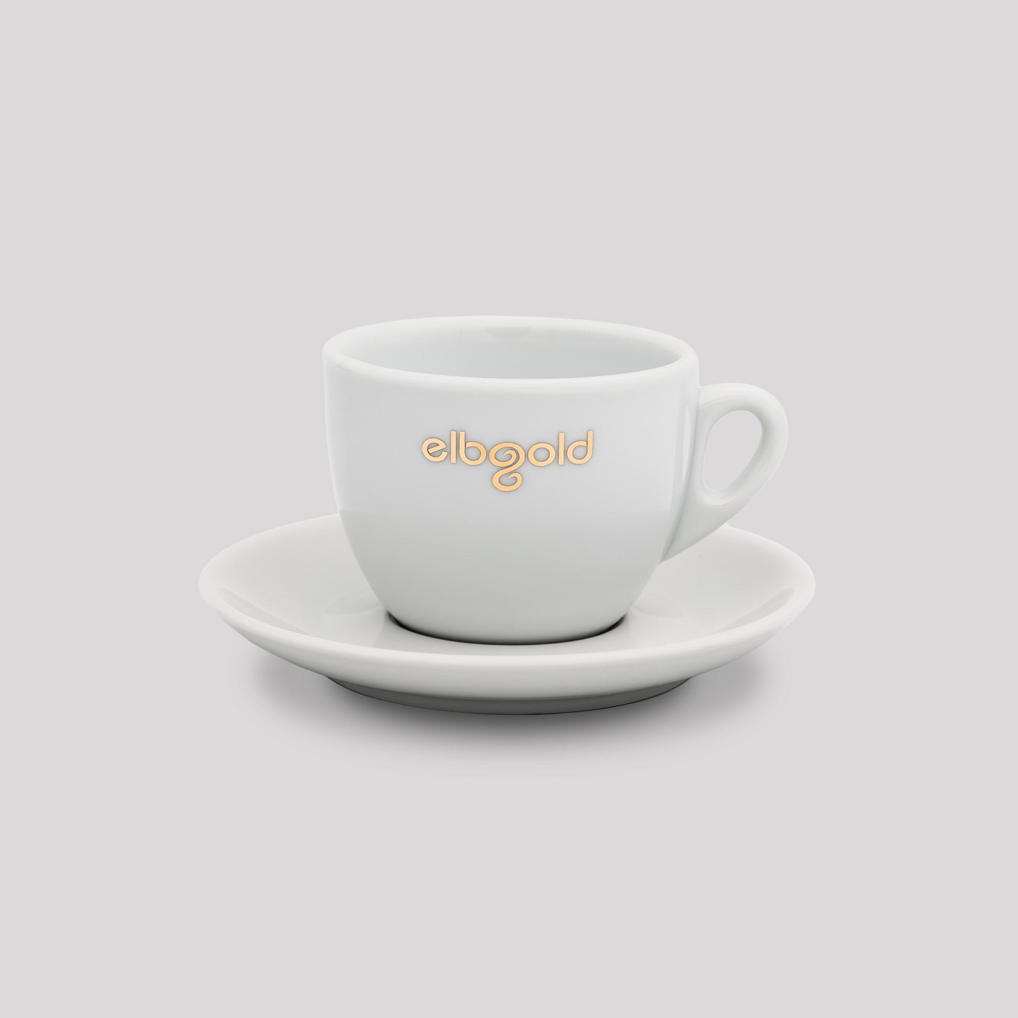 elbgold Cappuccino Tasse weiß & gold