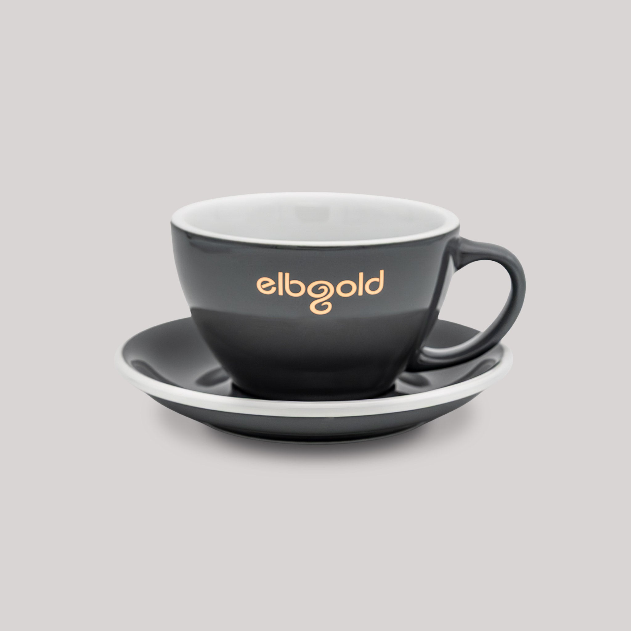 elbgold Tasse Cappuccino grau gold