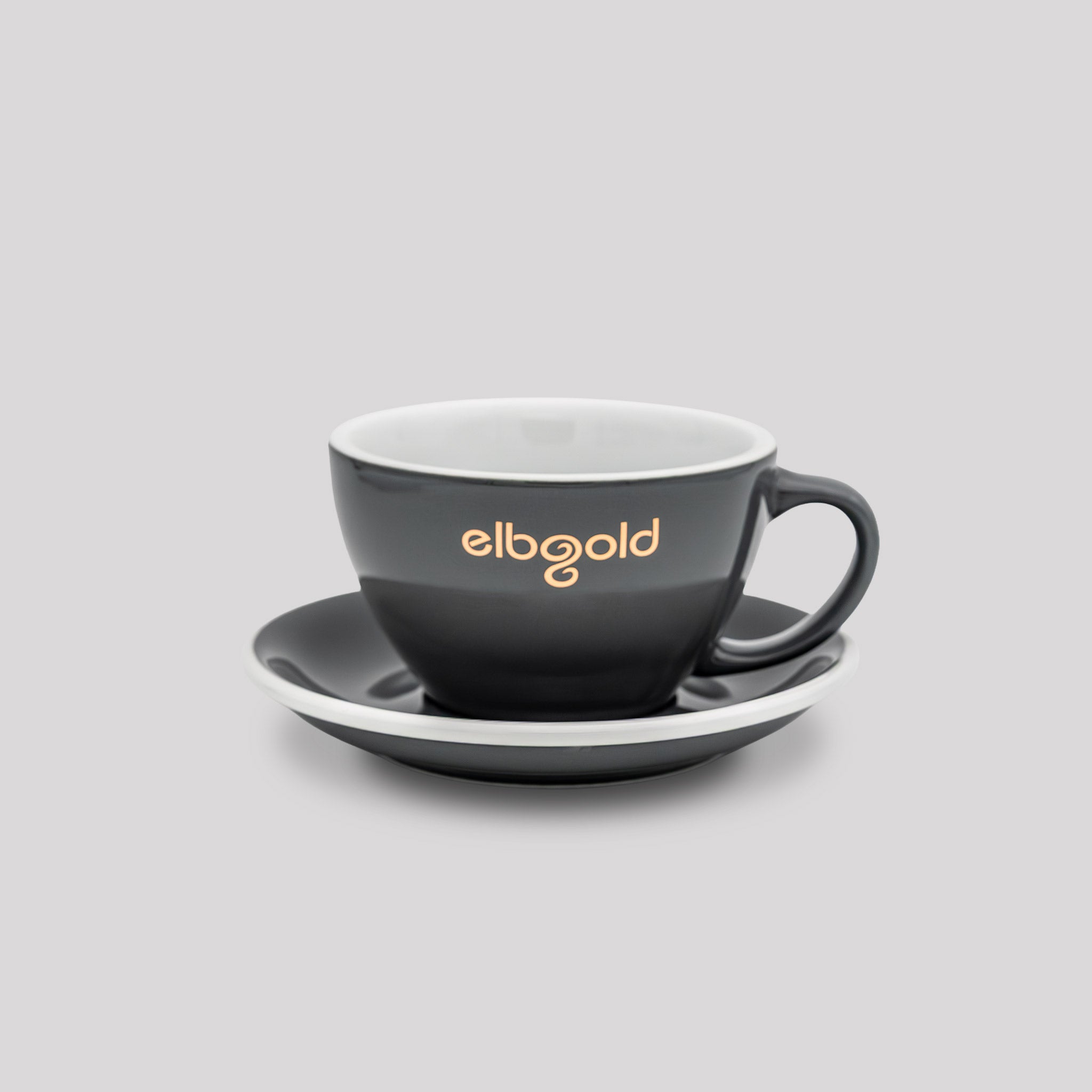 elbgold Tasse Cappuccino grau gold